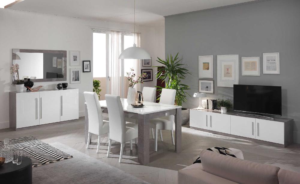 Emob Eettafel Greta 190 Cm - Beton/wit