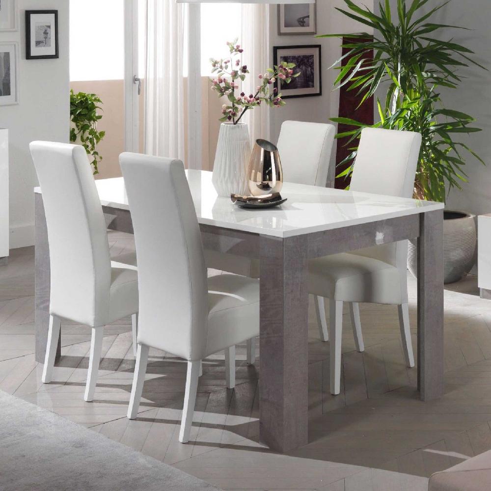 emob Eettafel Greta 190 cm - beton/wit