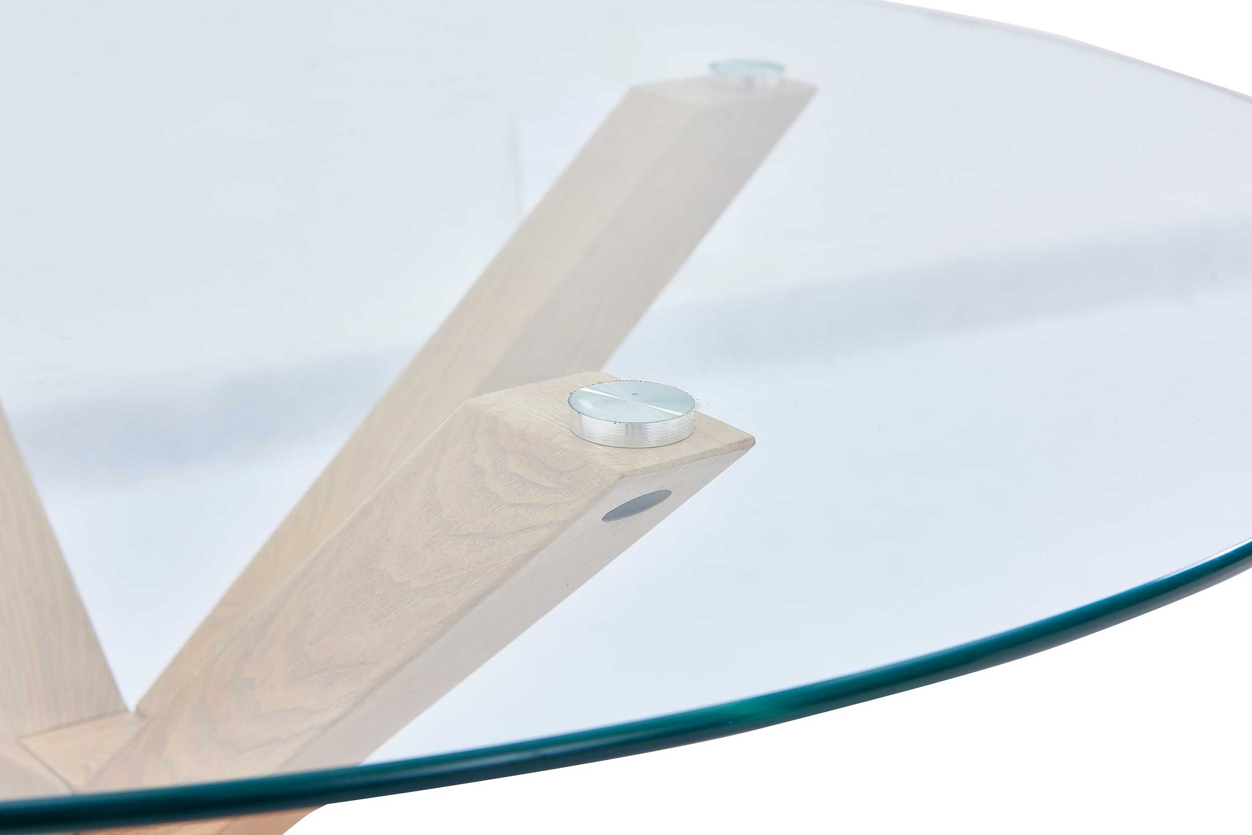 Emob Eettafel Hasel ø120cm - Bruin/glas