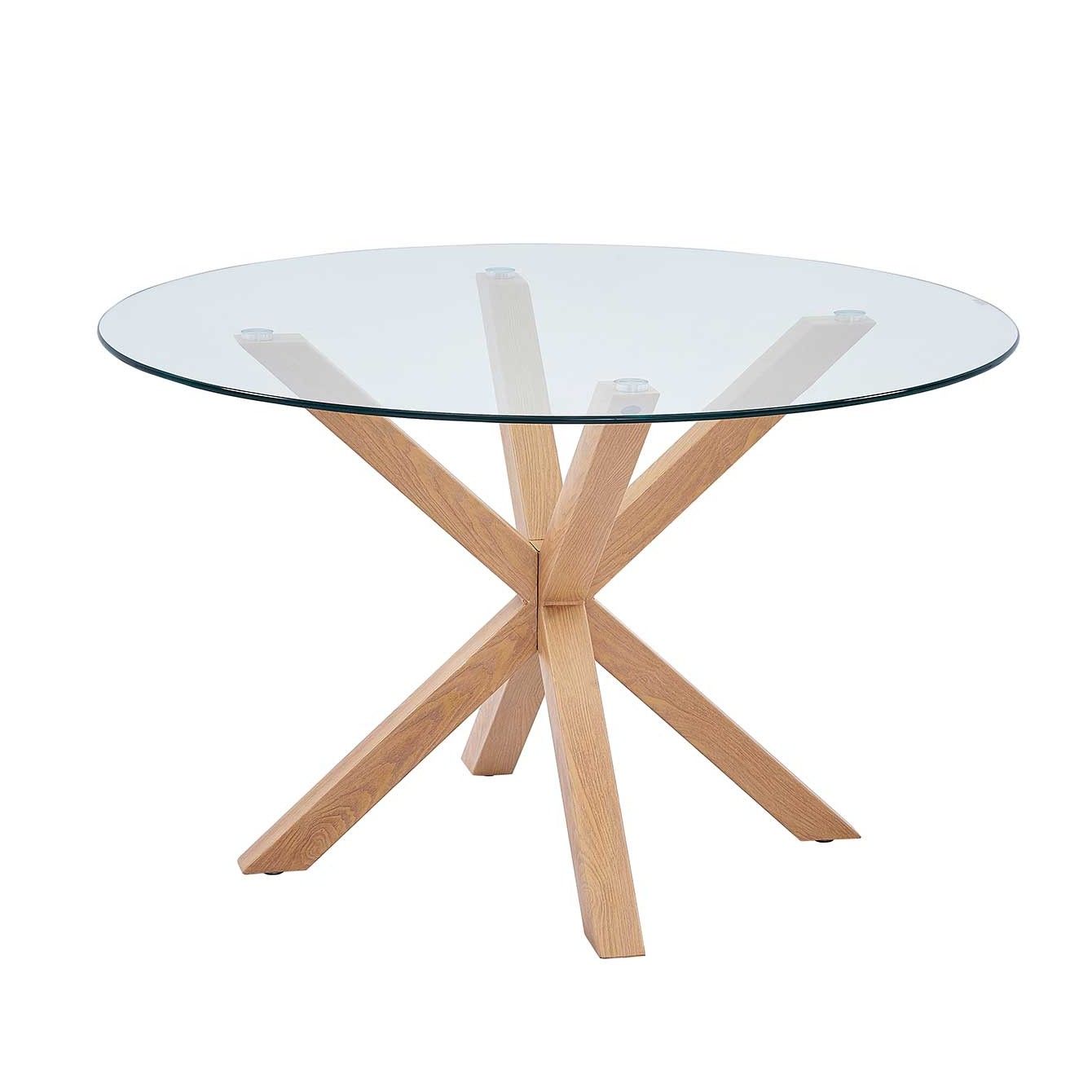 Emob Eettafel Hasel ø120cm - Bruin/glas