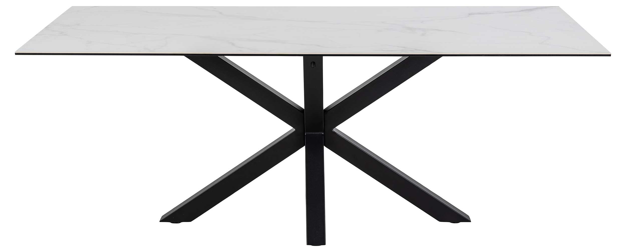 Emob Eettafel Hennie 200x100 Keramiek - Wit/zwart