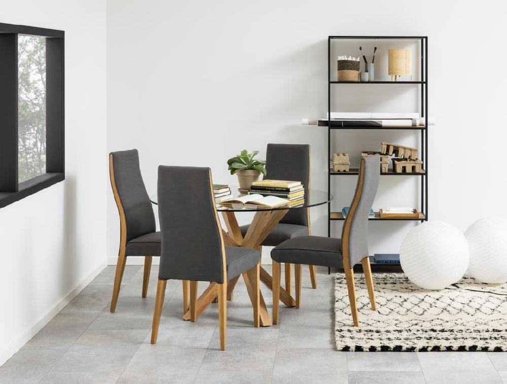 Emob Eettafel Hennie ø119cm - Lichte Eik Decor