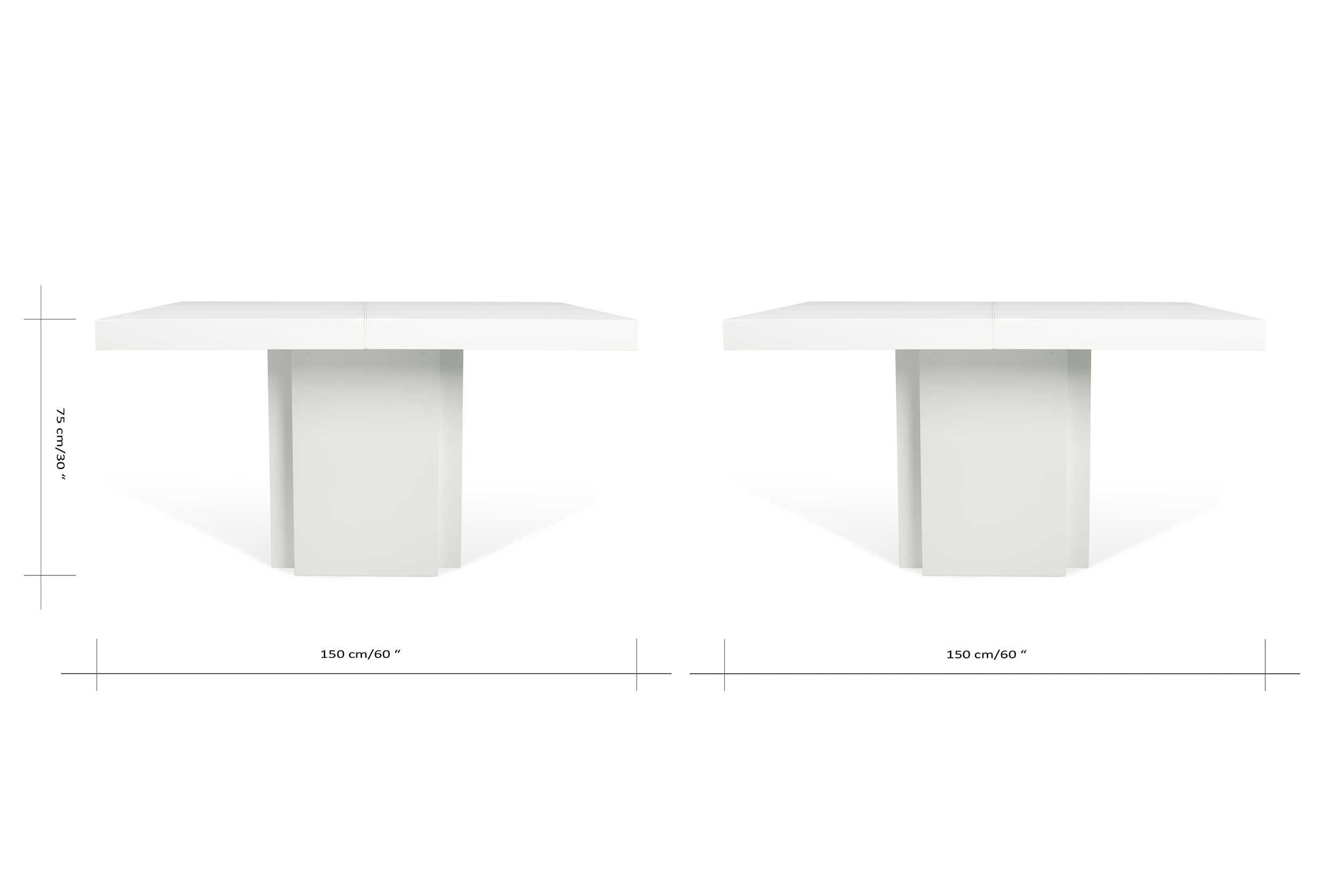 Emob Eettafel Mundus 150 X 150 Cm - Hoogglans Wit