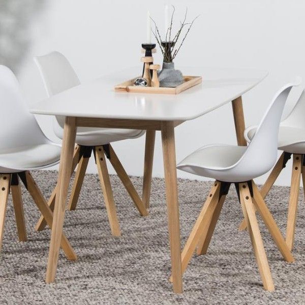 emob Eettafel Nalini 180x80cm wit/ lichte eik