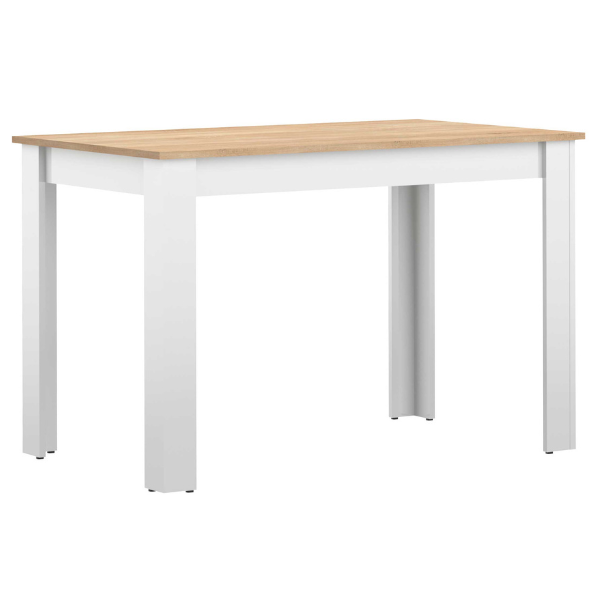 Emob Eettafel Nice 110x70 Cm - Wit/eik