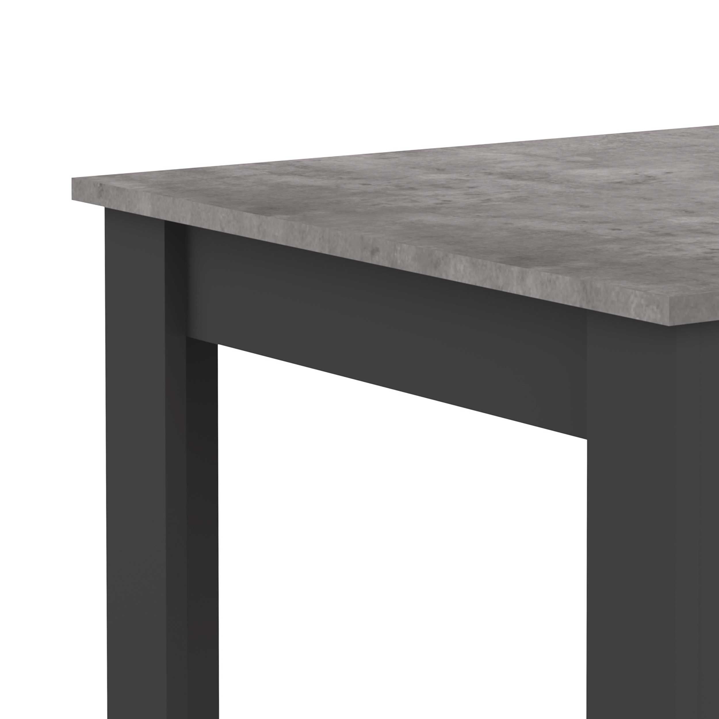 Emob Eettafel Nice 110x70 Cm - Zwart/beton