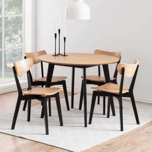 emob Eettafel Rover Ø105 - eik/zwart