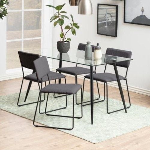 emob Eettafel Wilhelm 140x80 - glas/zwart