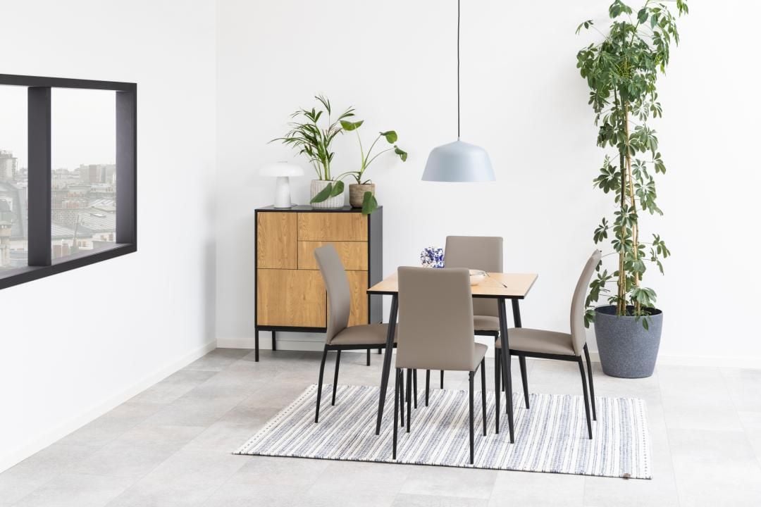 Emob Eettafel Wilhelm 80x80 - Wilde Eik/zwart