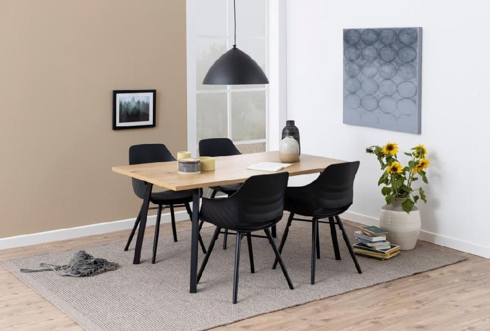 Emob Eettafel Zenny 160x90 - Wilde Eik/zwart