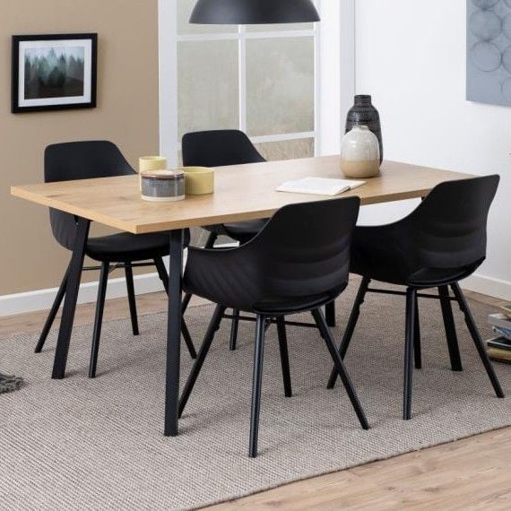 emob Eettafel Zenny 160x90 - wilde eik/zwart