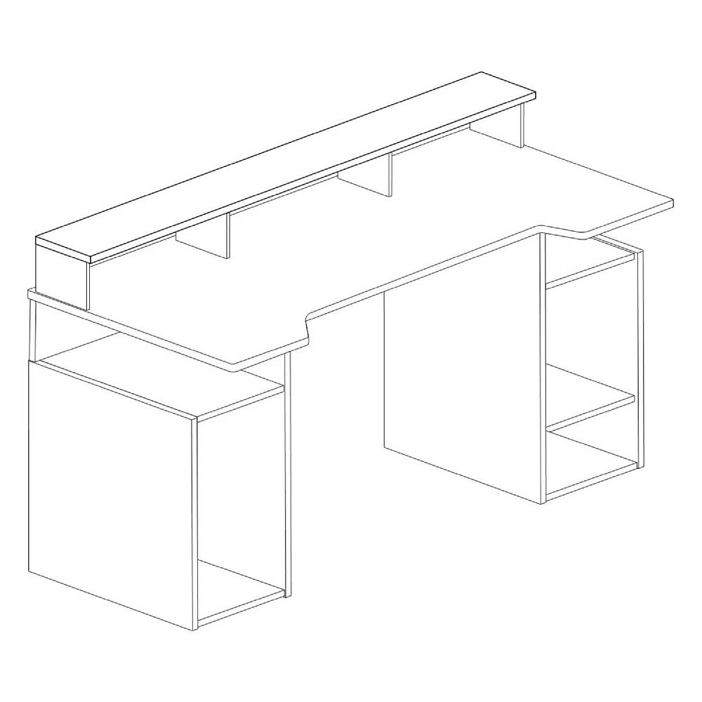 Emob Gaming Bureau Tadic 178cm - Grijs