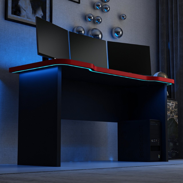 Emob Gamingbureau Gunnar - 60x150x76 Cm - MDF/zwart