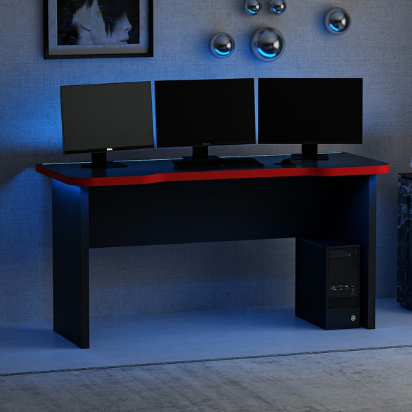 emob Gamingbureau Gunnar - 60x150x76 cm - MDF/zwart