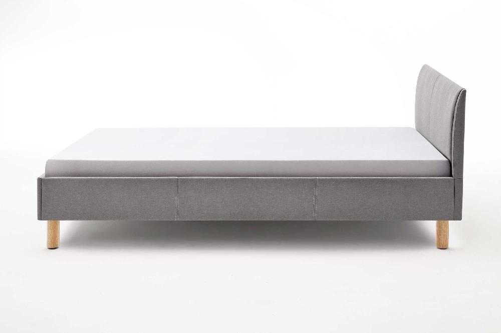 Emob Gestoffeerd Bed Amber 140x200 - Lichtgrijs