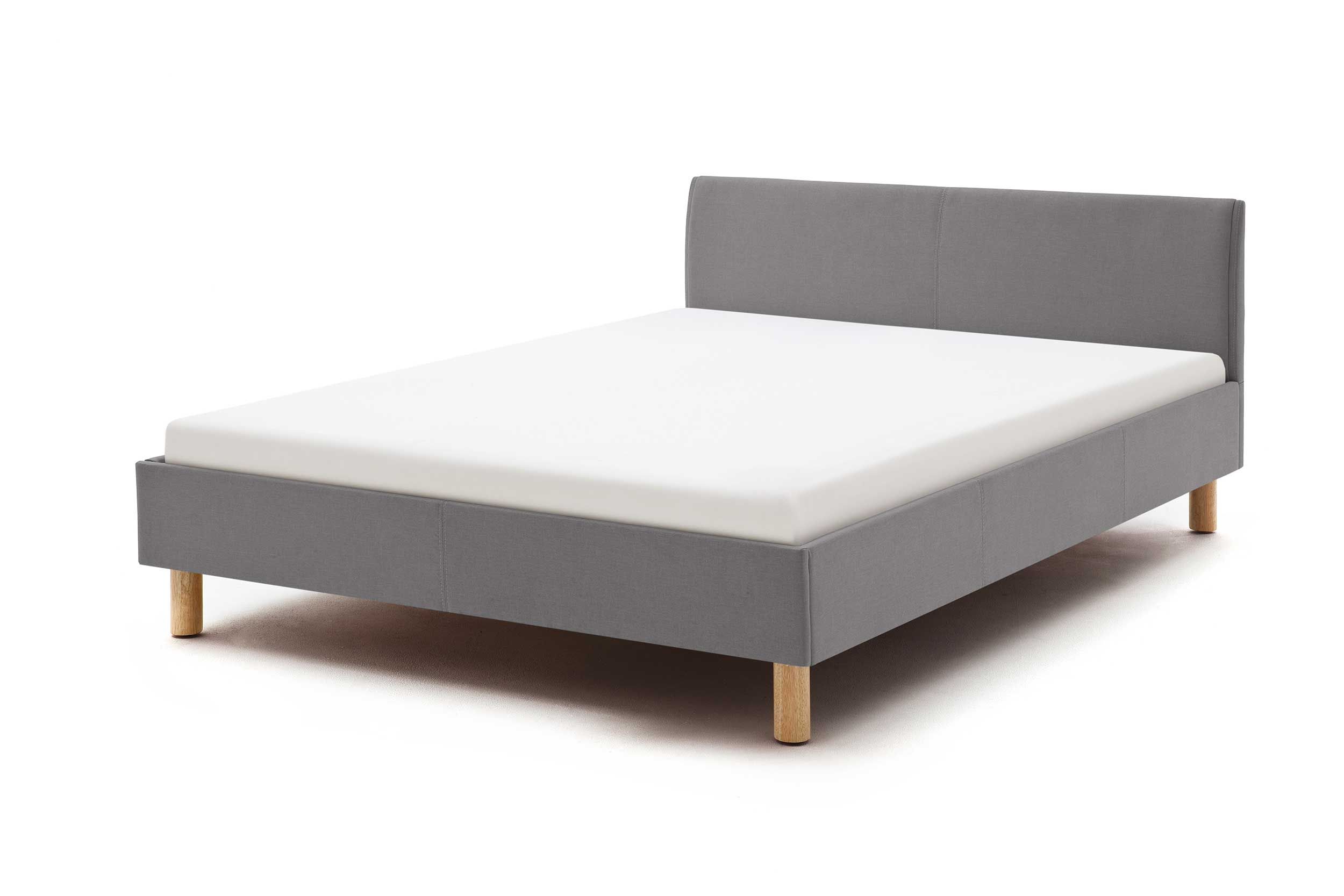 Emob Gestoffeerd Bed Amber 140x200 - Lichtgrijs