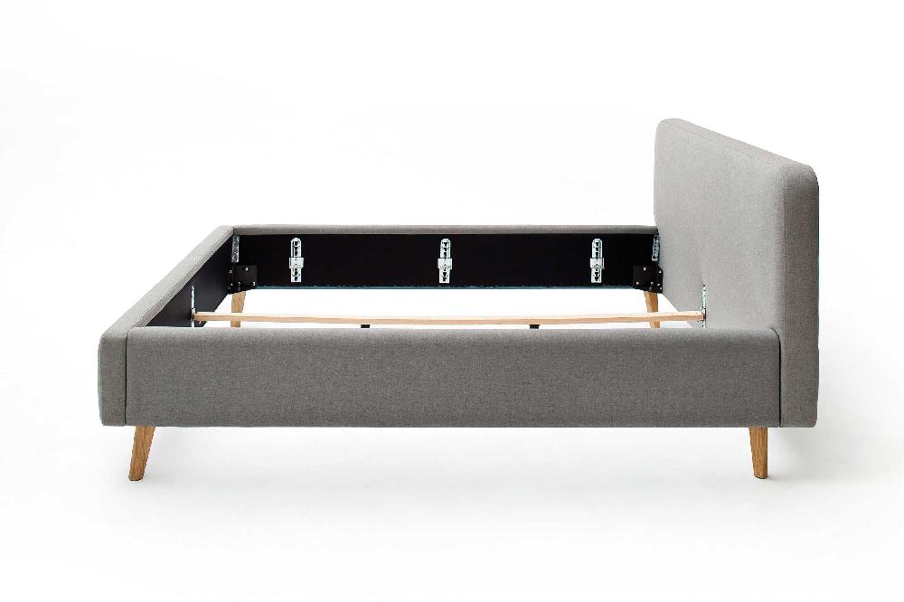 Emob Gestoffeerd Bed Tony 140x200 - Lichtgrijs