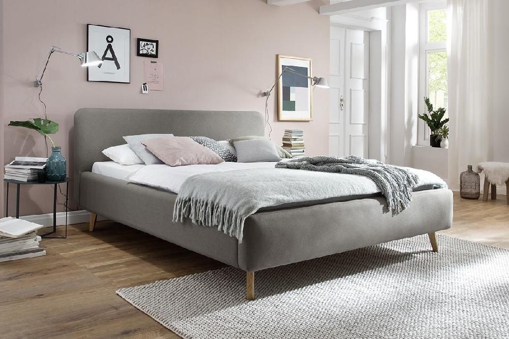 emob Gestoffeerd bed Tony 140x200 - taupe