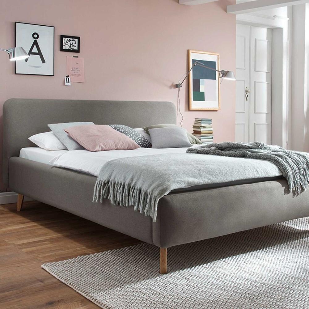 emob Gestoffeerd bed Tony 160x200 - taupe