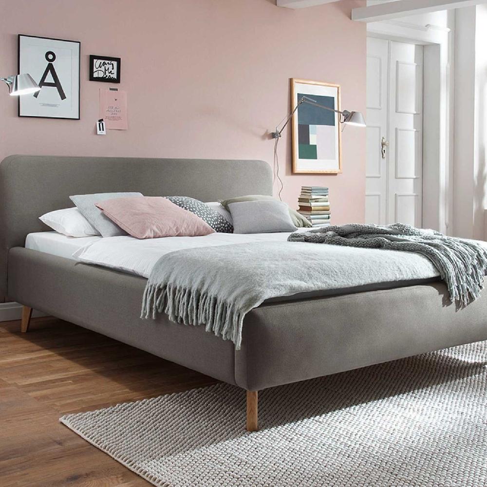 emob Gestoffeerd bed Tony 180x200 - taupe