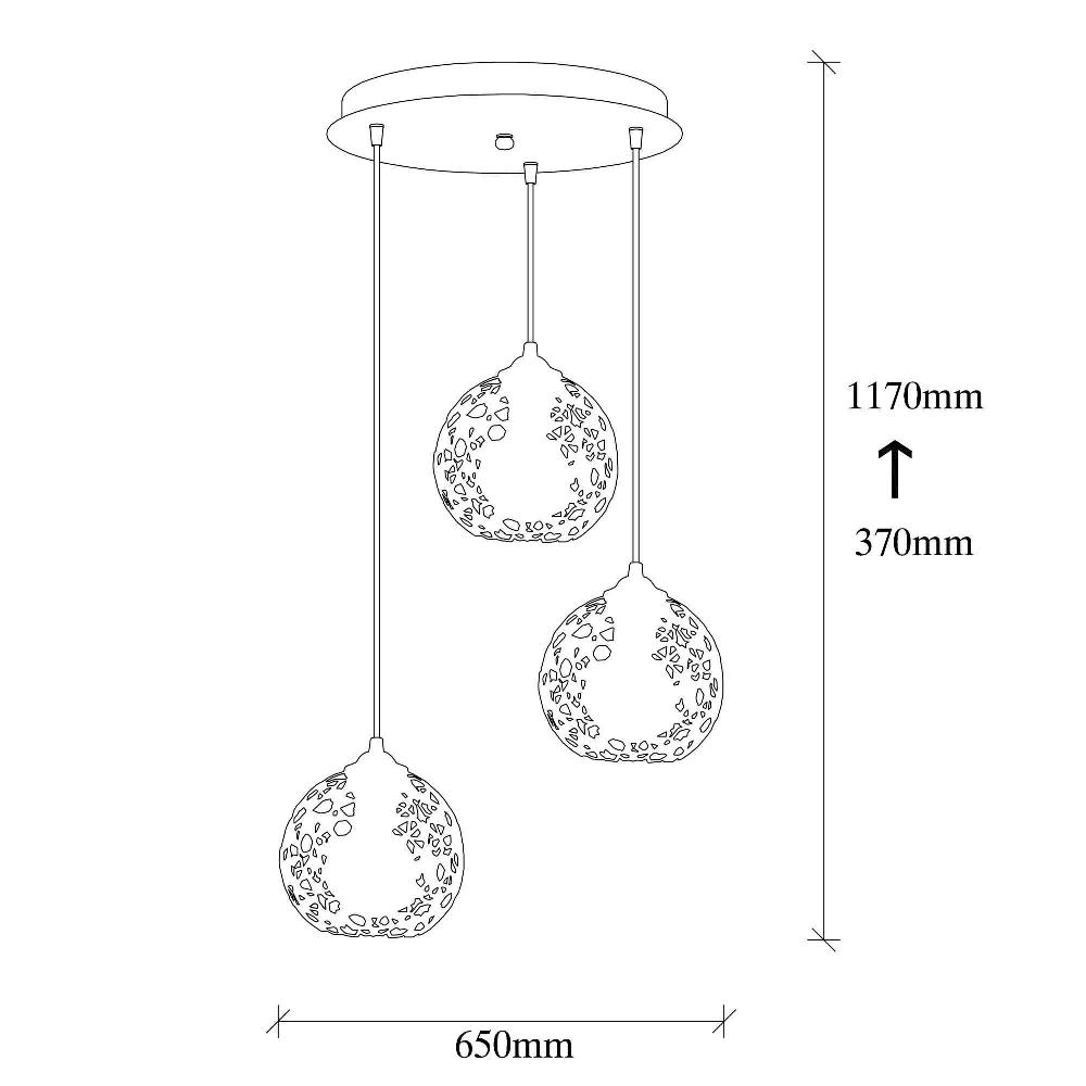 Emob Hanglamp Alby - Ø65x117cm - Zwart Metaal