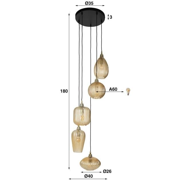 Emob Hanglamp Ambrioso 40 Cm-amber