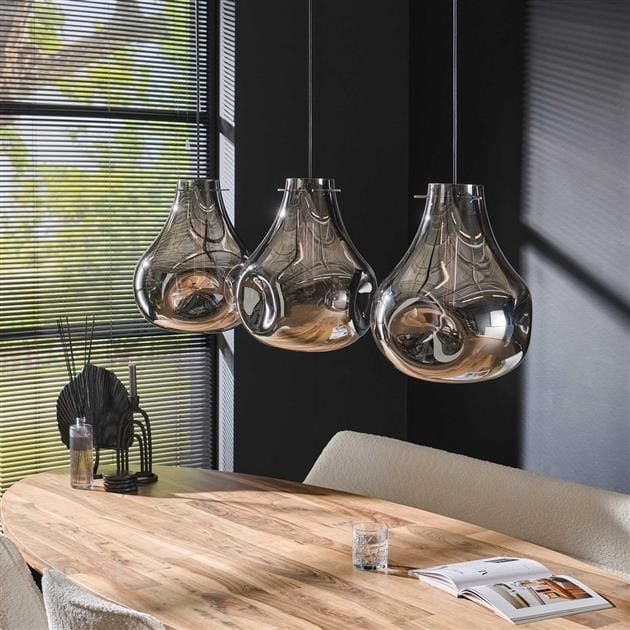 Emob Hanglamp Désirée 115 Cm-chroom Glas