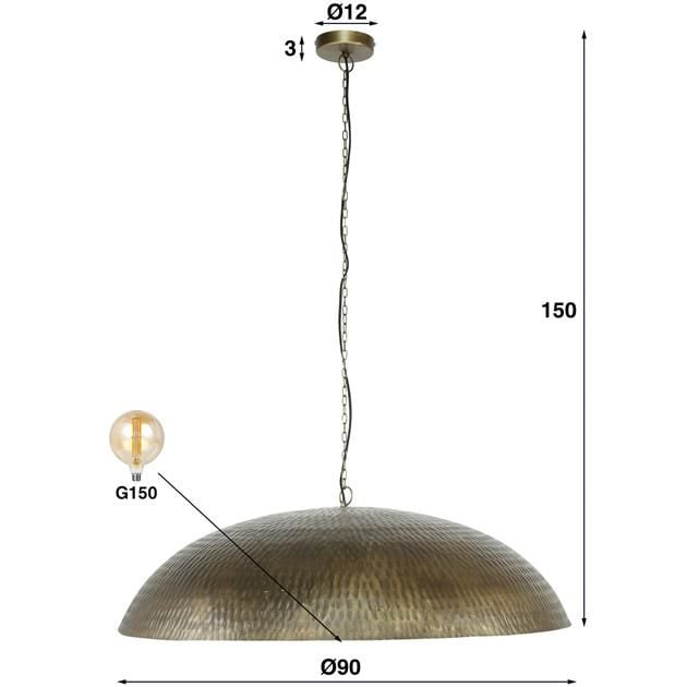 Emob Hanglamp Dome ø 90 Cm - Antiek Brons