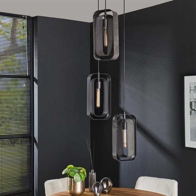 Emob Hanglamp Masha 3 Lampkappen-Artic Black