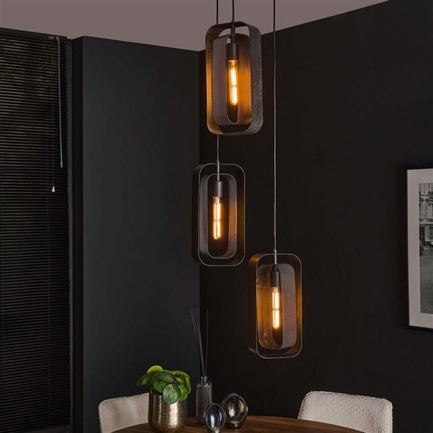 emob Hanglamp Masha 3 lampkappen-Artic black