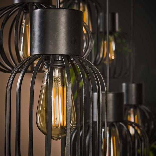 Emob Hanglamp Mérinne 6 Lampkappen-charcoal