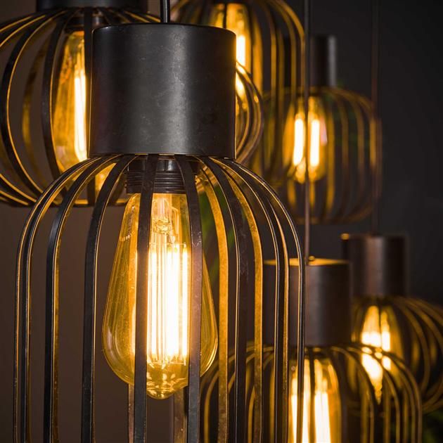 Emob Hanglamp Mérinne 6 Lampkappen-charcoal