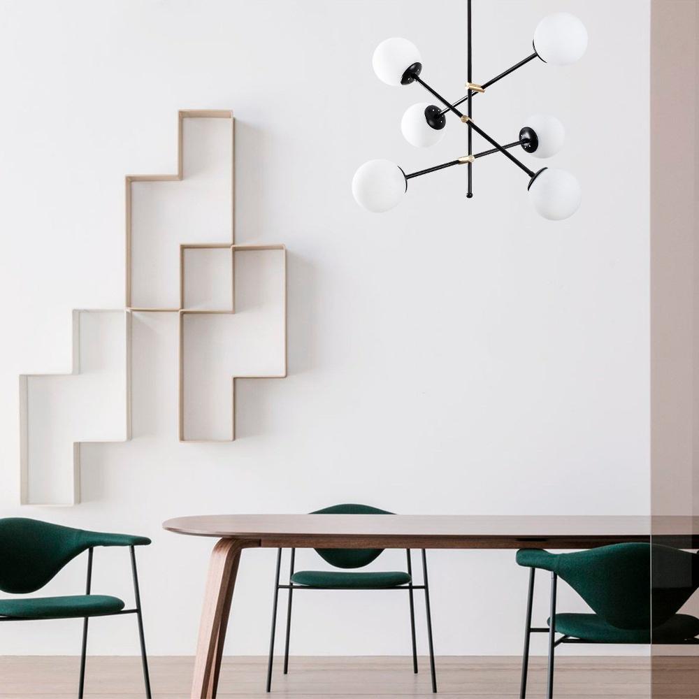 emob Hanglamp Sheen - Ø82x76cm - glas en metaal - zwart