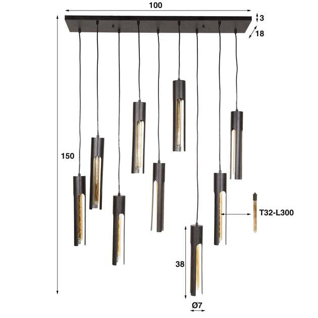 Emob Hanglamp Tauriel 150 Cm-Artic Zwart