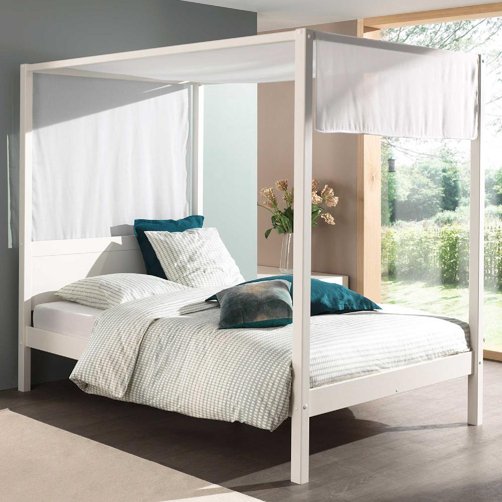 emob Hemelbed Charlotte 140x200 met voile - wit