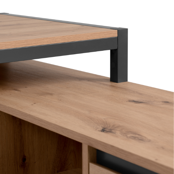 Emob Hoekbureau Dailana-artisanale Eik/antraciet