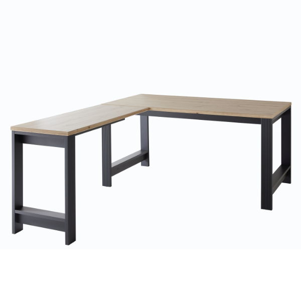 Emob Hoekdeel Voor Bureau Samine - Grafiet/eik