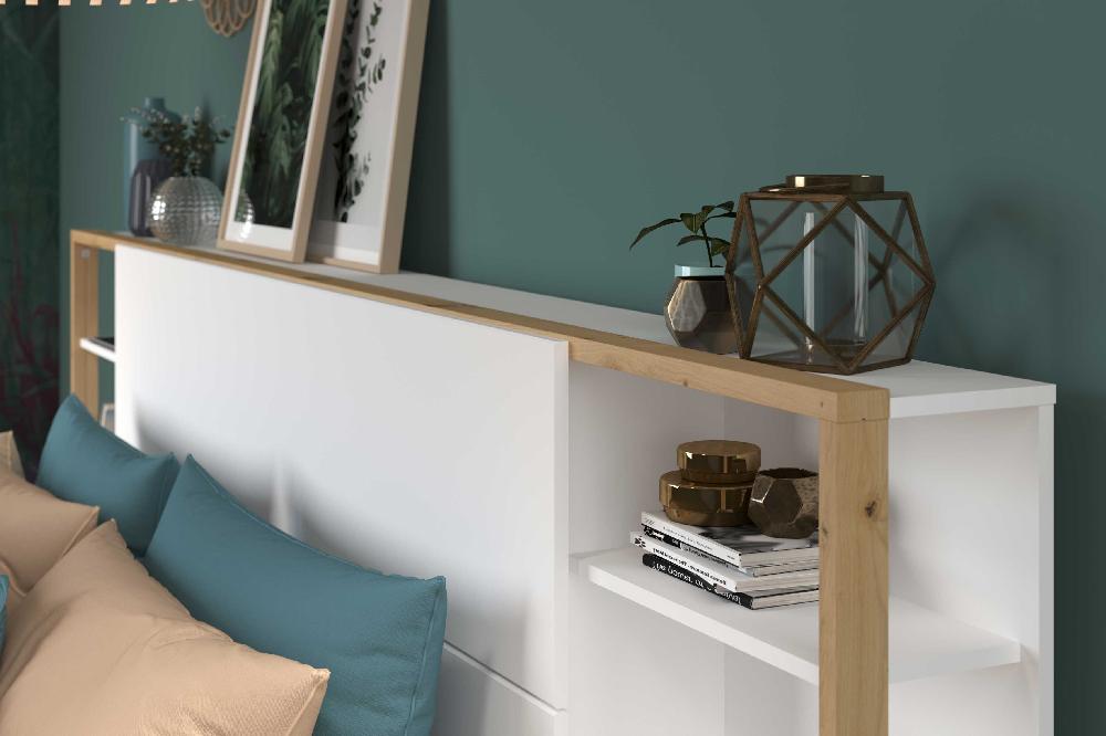 Emob Hoofdeinde Stamp 2 Lades - Wit/artisan Eik