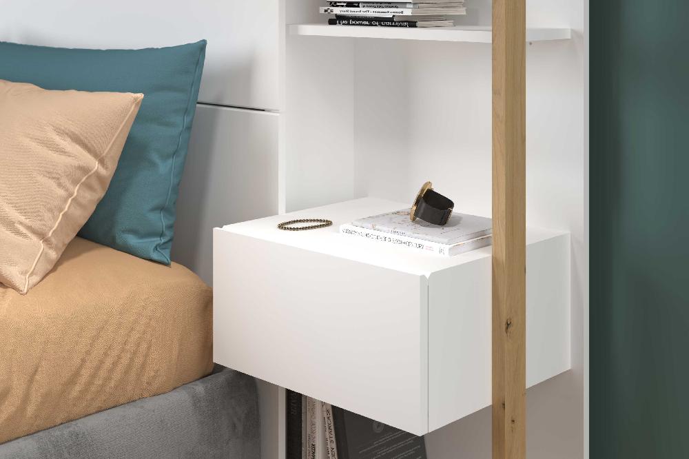 Emob Hoofdeinde Stamp 2 Lades - Wit/artisan Eik