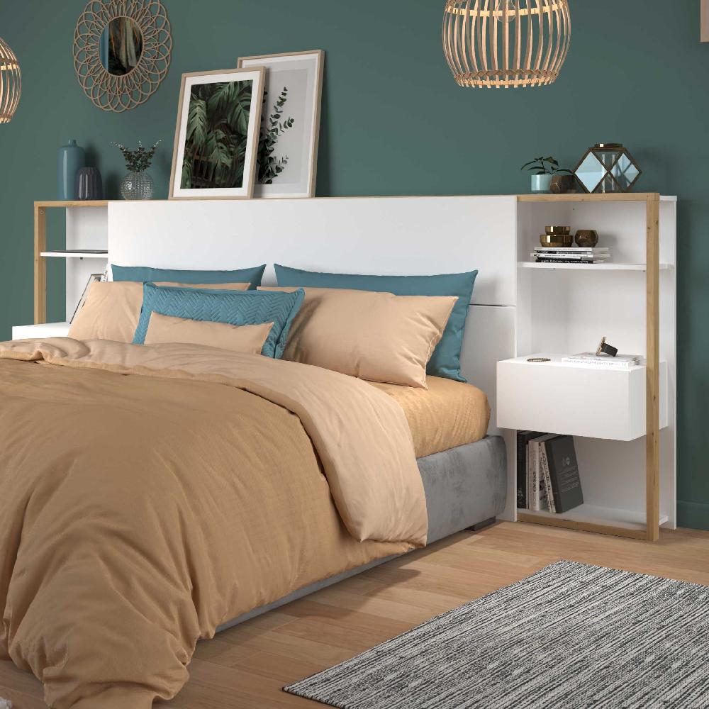 emob Hoofdeinde Stamp 2 lades - wit/artisan eik