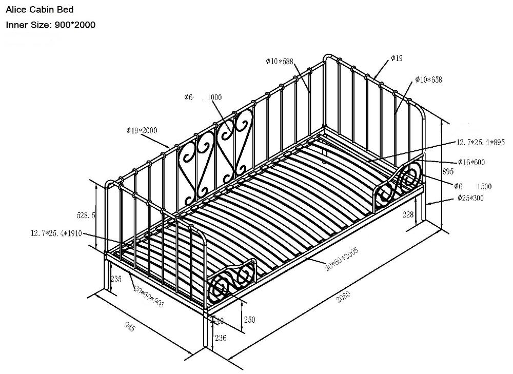 Emob Kajuitbed Alice 90x200 Cm Metaal - Wit