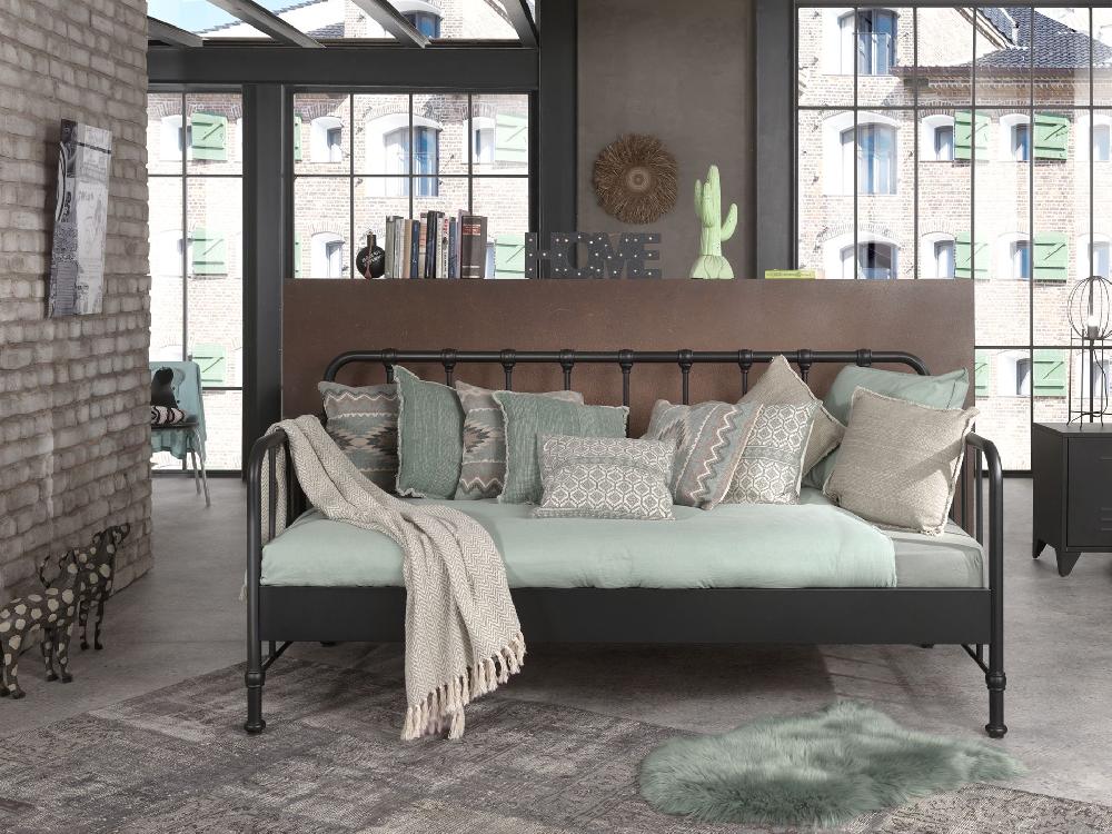 Emob Kajuitbed Bronxx Metaal 90x200 - Matzwart