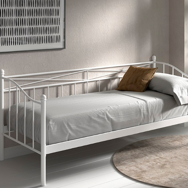 emob Kajuitbed Sablo metaal 90x200 - wit