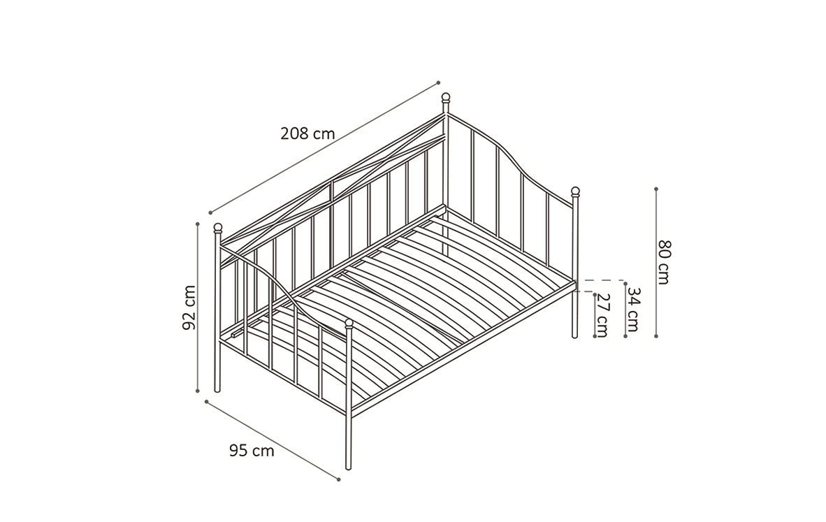 Emob Kajuitbed Sablo Metaal 90x200 - Zwart