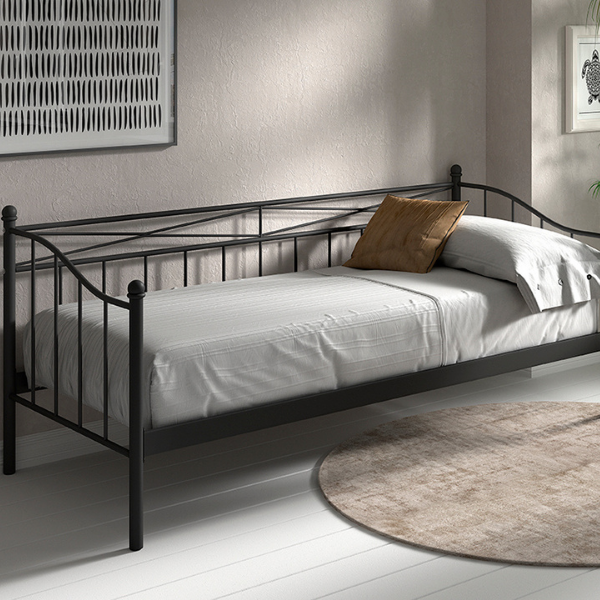 emob Kajuitbed Sablo metaal 90x200 - zwart