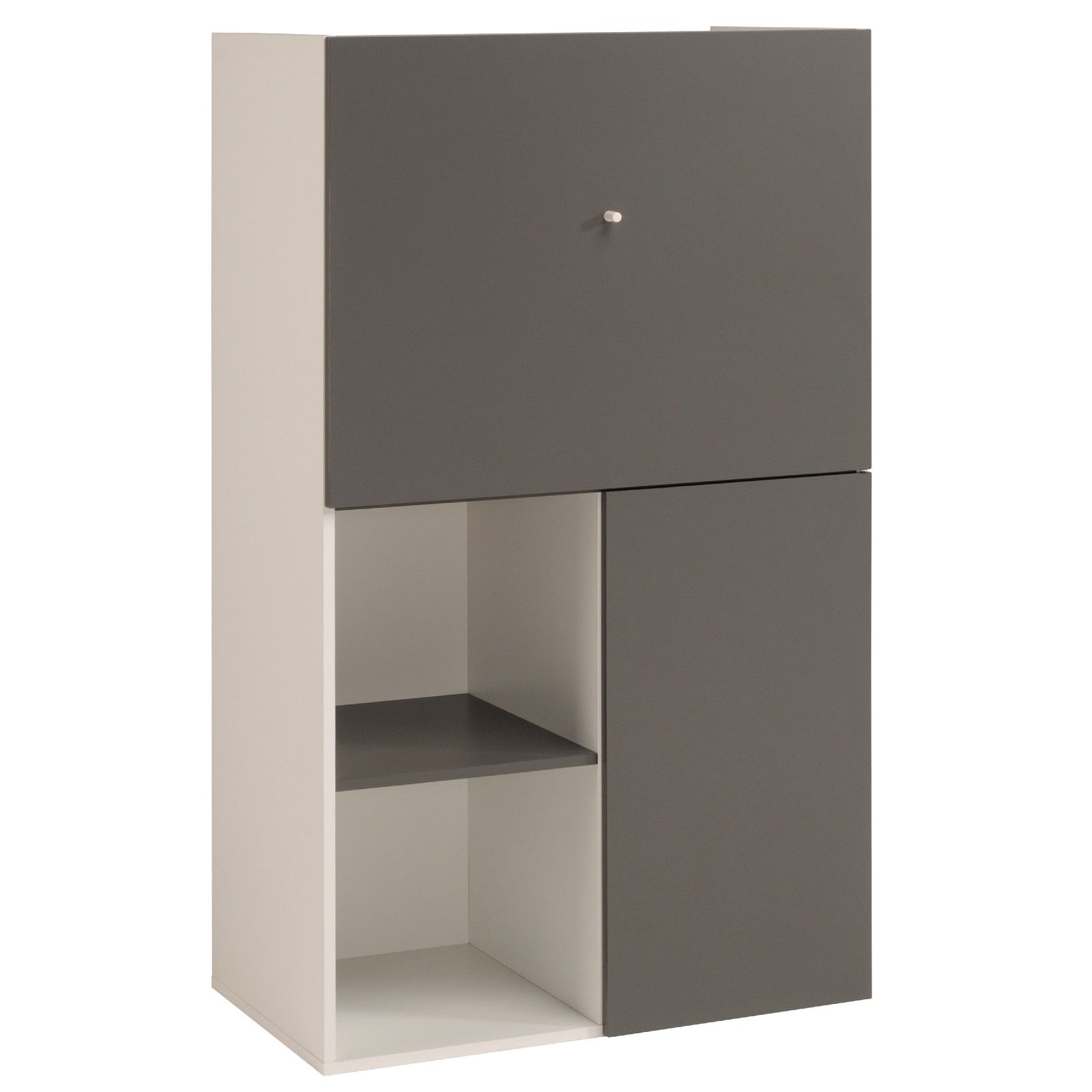 Emob Kast Flip 80cm 2 Deuren - Grijs/wit