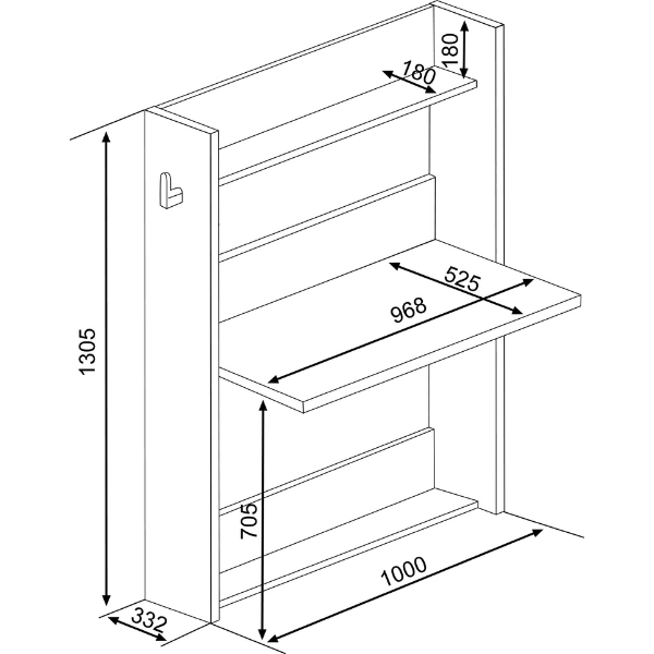 Emob Kast Met Bureaublad Bo0 - Wit/ Blauw