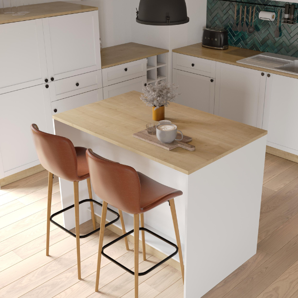 Emob Keukeneiland Cottage - 120x75x92cm - Wit/eikdecor