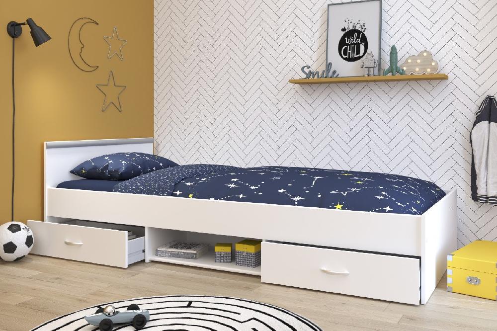 Emob Kinderbed Alma 90x200 Met Opbergruimte - Wit