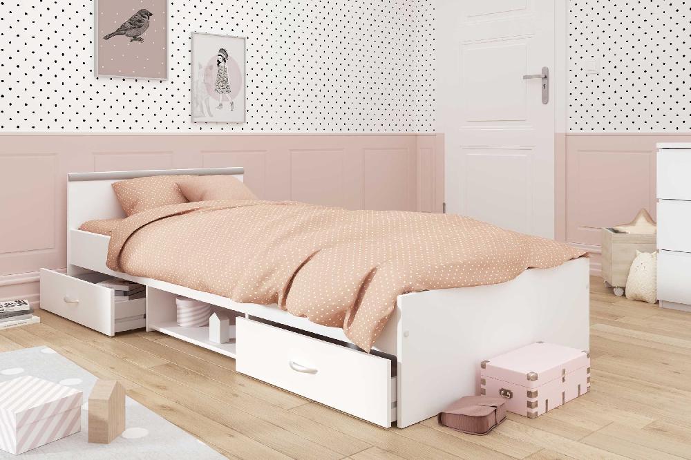 Emob Kinderbed Alma 90x200 Met Opbergruimte - Wit